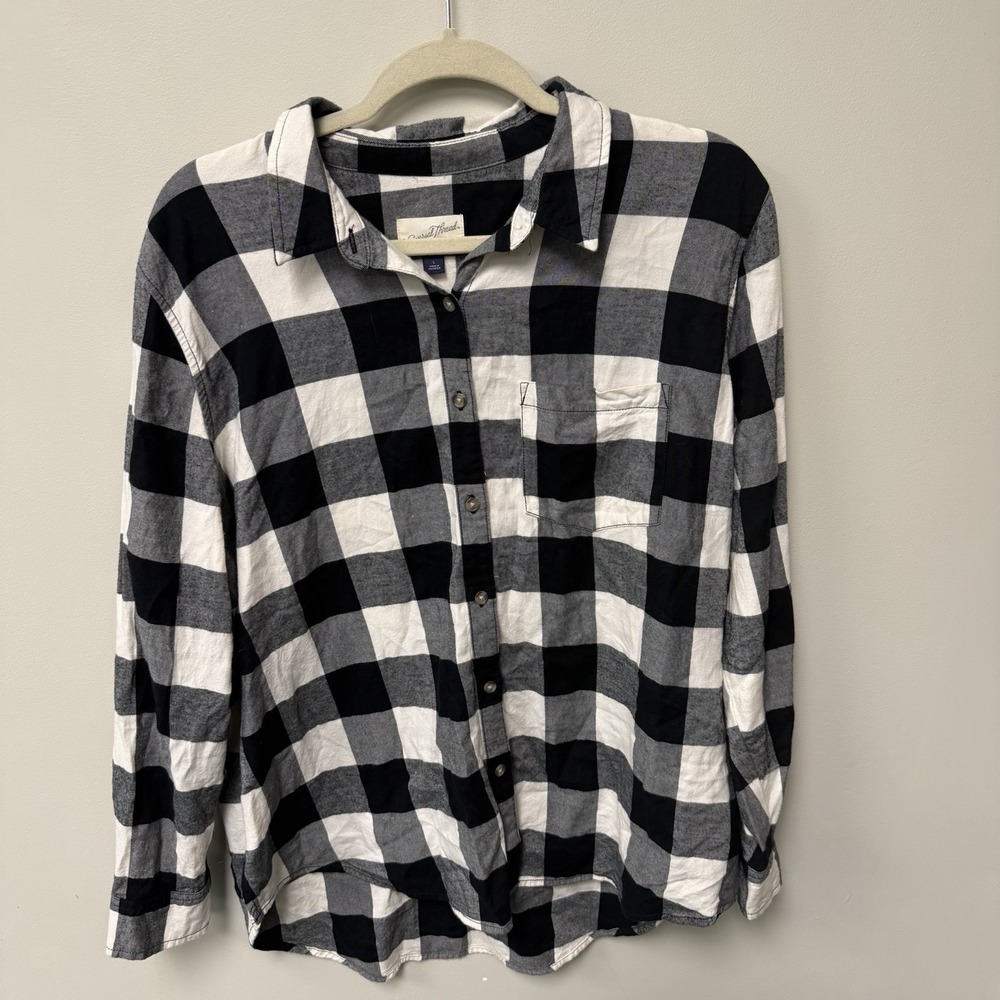 Universal Thread Women's Plaid Flannel Western Grunge Streetwear Sz Large Blouse